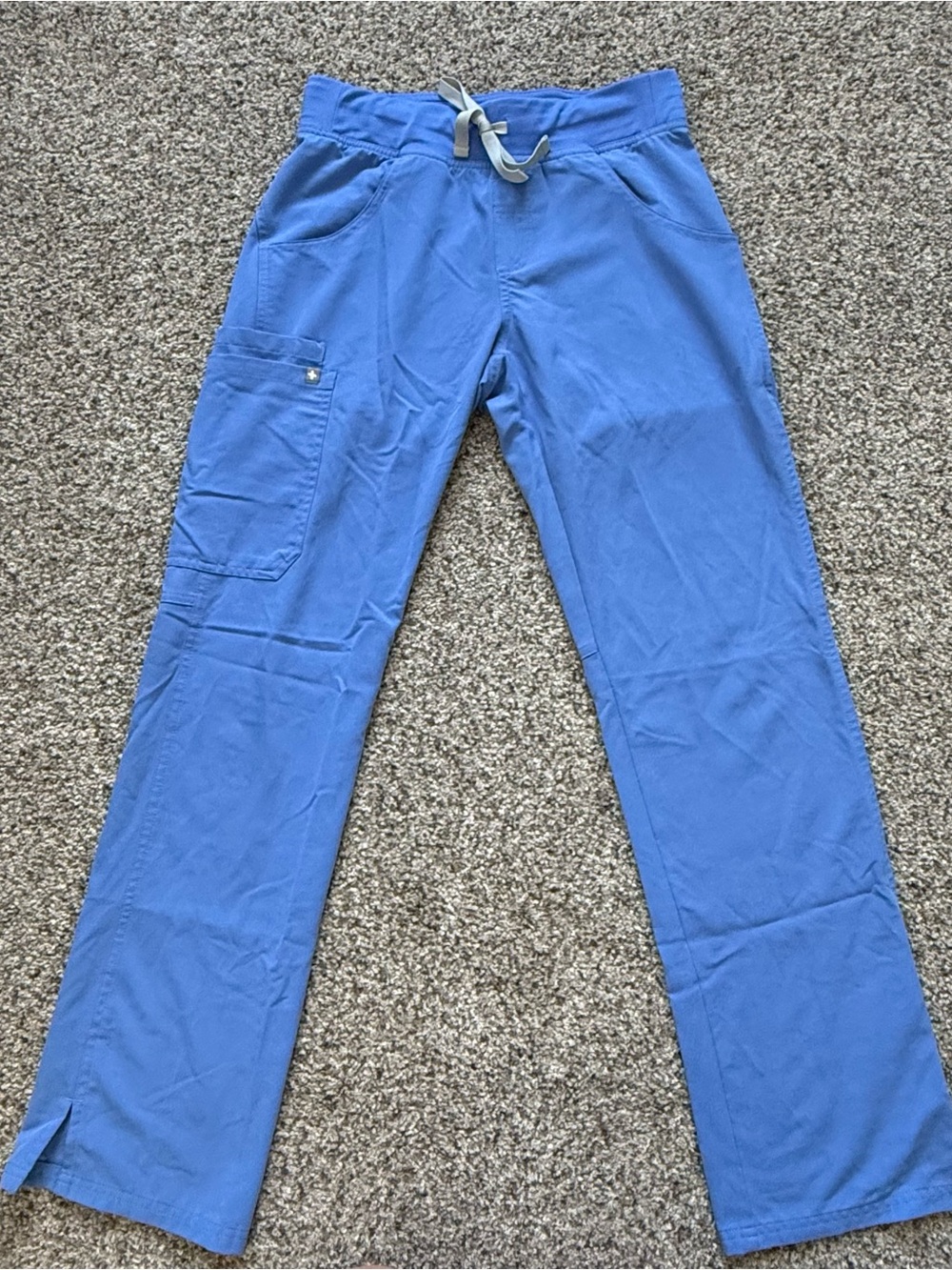 Figs Women's Royal Blue Drawstring Cargo Scrub Pants